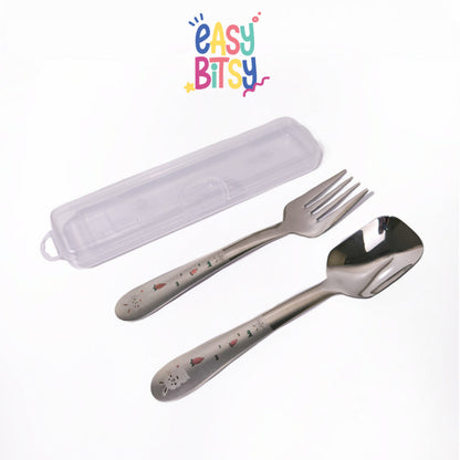 Easybitsy Peralatan Makan Stainless Steel 304/316 | Sendok Makan Anak Karakter + Box Penyimpanan - Nami Tidak ada merek