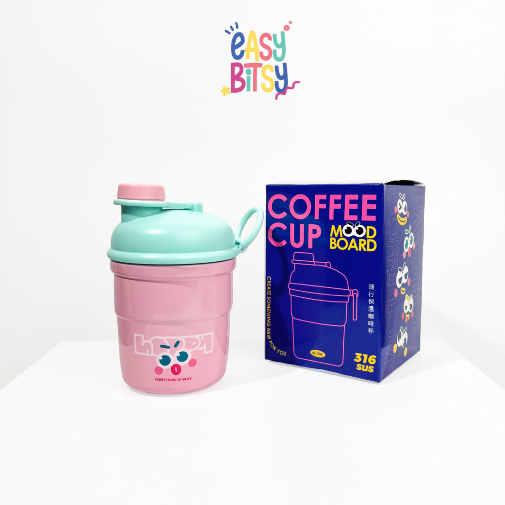 Easy Bitsy Tumbler Botol Kopi Teh Stainless Steel Lucu 400 ML/Campaign Inerless Steel - Coffe Cup Tidak ada merek