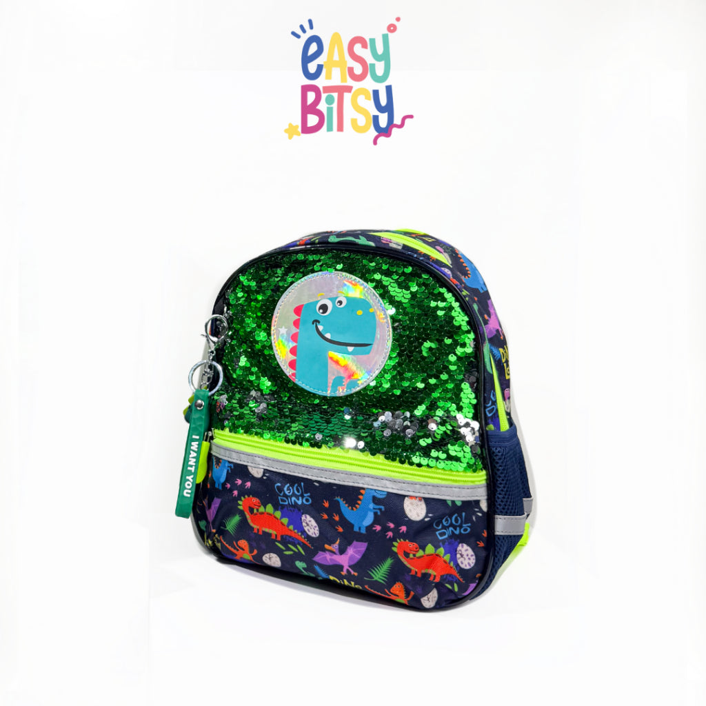 Easybitsy Tas Ransel Backpack Sekolah Anak Laki-Laki PAUD-TK Dino, Underwater - Sequin Tidak ada merek