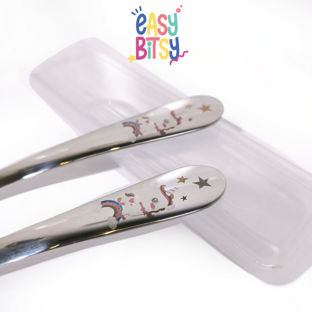 Easybitsy Peralatan Makan Stainless Steel 304/316 | Sendok Makan Anak Karakter + Box Penyimpanan - Nami Tidak ada merek