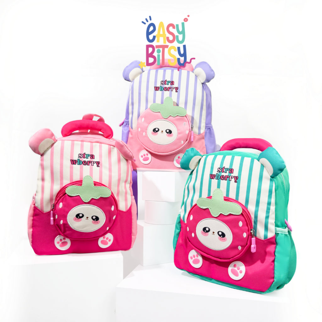 Easybitsy Tas Ransel Backpack Sekolah  Anak Perempuan PAUD-TK - Strawberry Tidak ada merek