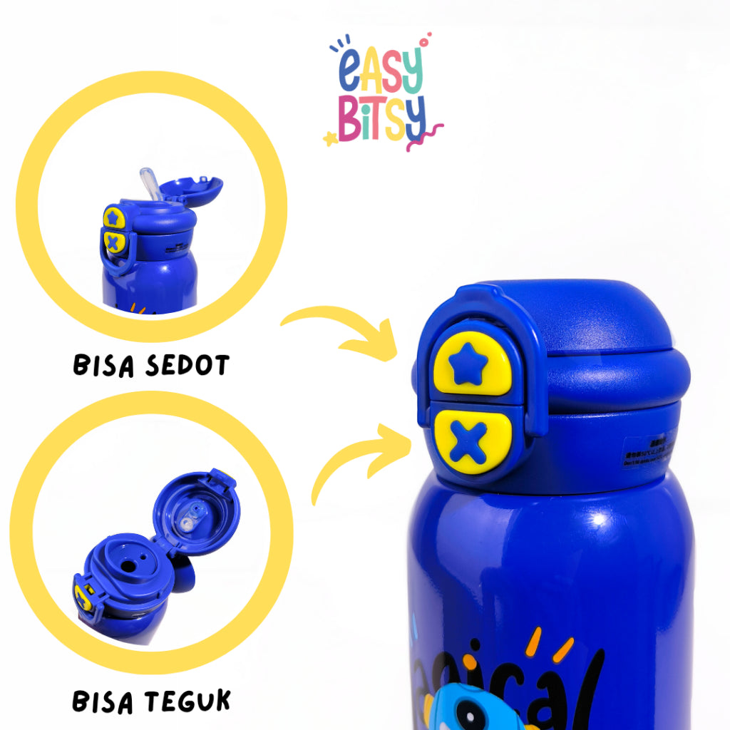 Easy Bitsy - Lego Tumbler Straw Colorful Tahan Panas dan Dingin 350-530ML/12-18OZ - Stainless Steel Bottle with Flip Lid Nobrand
