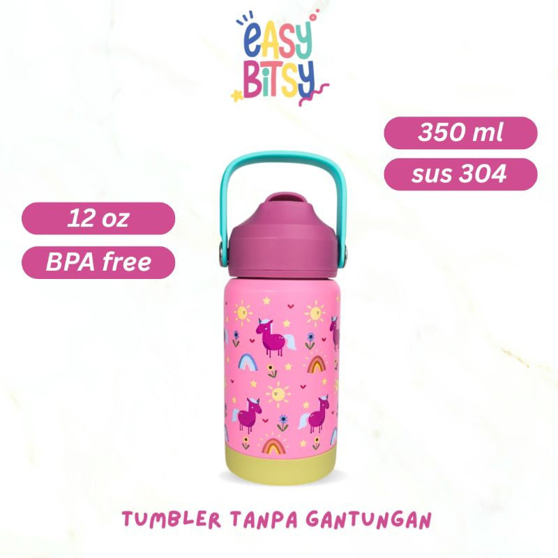 Easy Bitsy - Lego Tumbler Straw Colorful Tahan Panas dan Dingin 350-530ML/12-18OZ - Stainless Steel Bottle with Flip Lid Nobrand