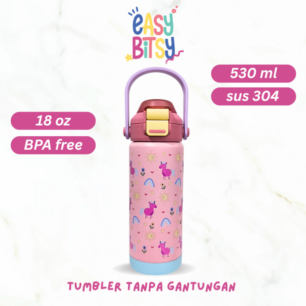 Easy Bitsy - Lego Tumbler Straw Colorful Tahan Panas dan Dingin 350-530ML/12-18OZ - Stainless Steel Bottle with Flip Lid Nobrand