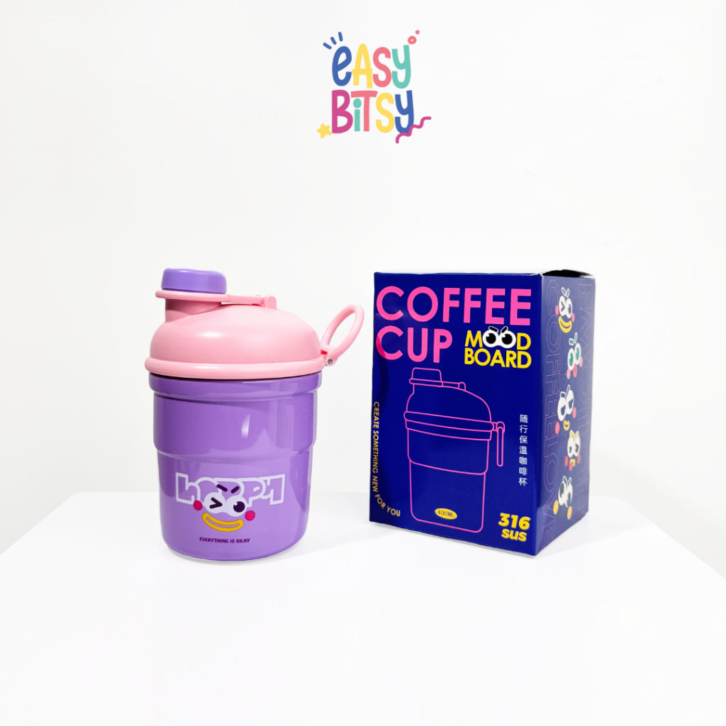 Easy Bitsy Tumbler Botol Kopi Teh Stainless Steel Lucu 400 ML/Campaign Inerless Steel - Coffe Cup Tidak ada merek
