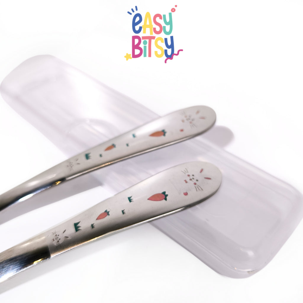 Easybitsy Peralatan Makan Stainless Steel 304/316 | Sendok Makan Anak Karakter + Box Penyimpanan - Nami Tidak ada merek