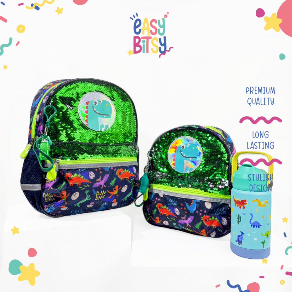 Easybitsy Tas Ransel Backpack Sekolah Anak Laki-Laki PAUD-TK Dino, Underwater - Sequin Tidak ada merek