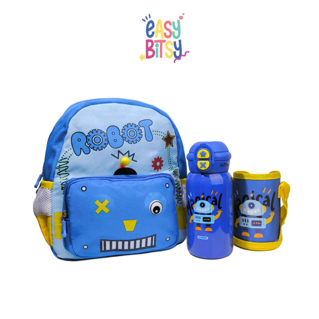 Easy Bitsy Tas Ransel Backpack Botol Minum PAUD-TK - Robot EASY BITSY