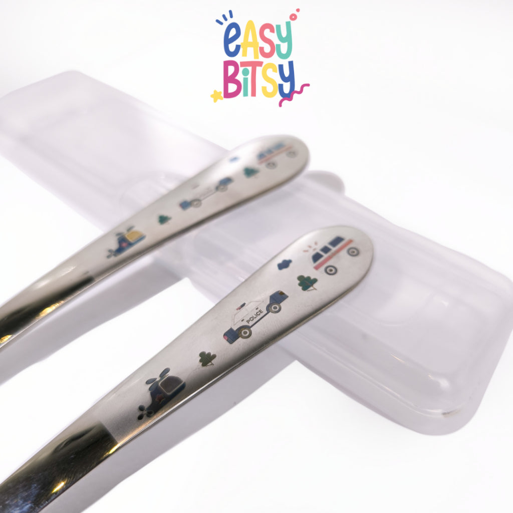 Easybitsy Peralatan Makan Stainless Steel 304/316 | Sendok Makan Anak Karakter + Box Penyimpanan - Nami Tidak ada merek
