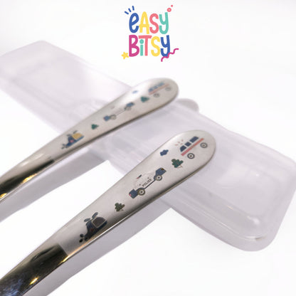 Easybitsy Peralatan Makan Stainless Steel 304/316 | Sendok Makan Anak Karakter + Box Penyimpanan - Nami Tidak ada merek