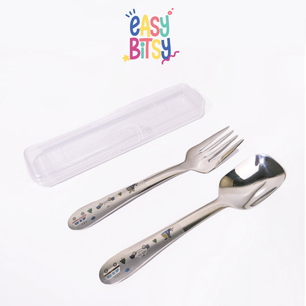 Easybitsy Peralatan Makan Stainless Steel 304/316 | Sendok Makan Anak Karakter + Box Penyimpanan - Nami Tidak ada merek