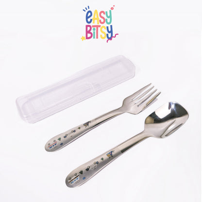 Easybitsy Peralatan Makan Stainless Steel 304/316 | Sendok Makan Anak Karakter + Box Penyimpanan - Nami Tidak ada merek