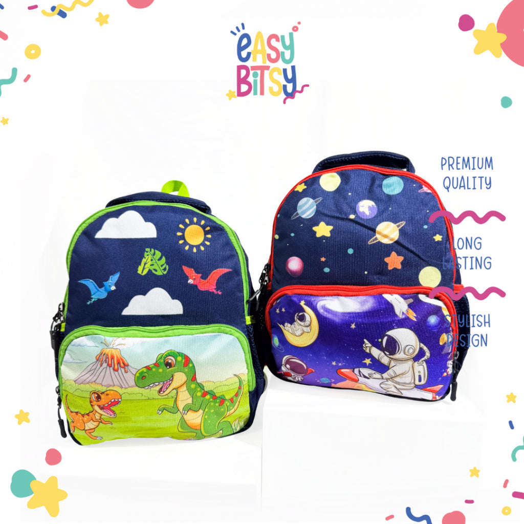 Easy Bitsy Tas Ransel Backpack PAUD-TK Anak Laki-Laki Dino, Astronot - Bibu Tidak ada merek