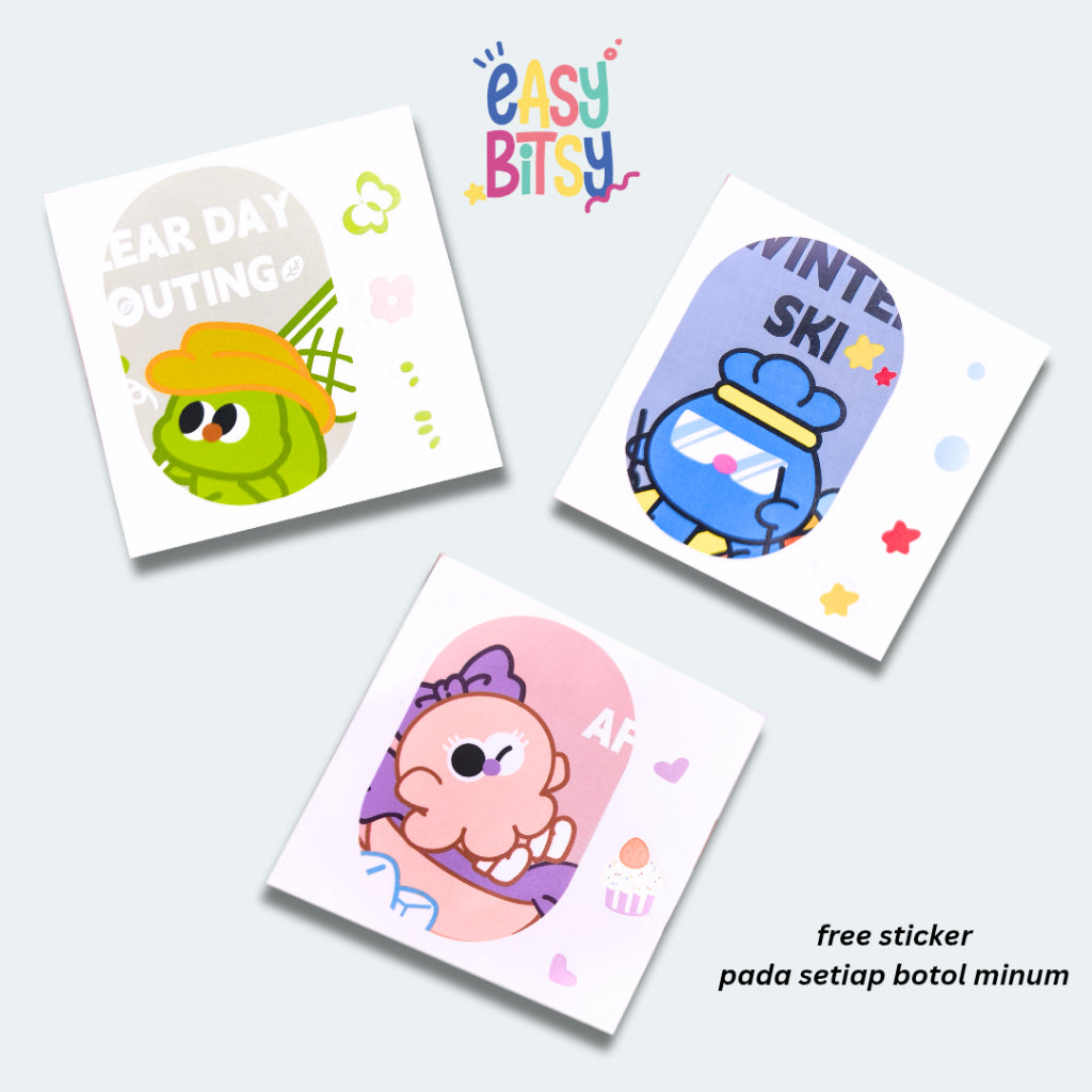 Easy Bitsy Botol Minum Water Bottle 650ML Pretty x Cup Tidak ada merek