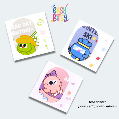 Easy Bitsy Botol Minum Water Bottle 650ML Pretty x Cup Tidak ada merek