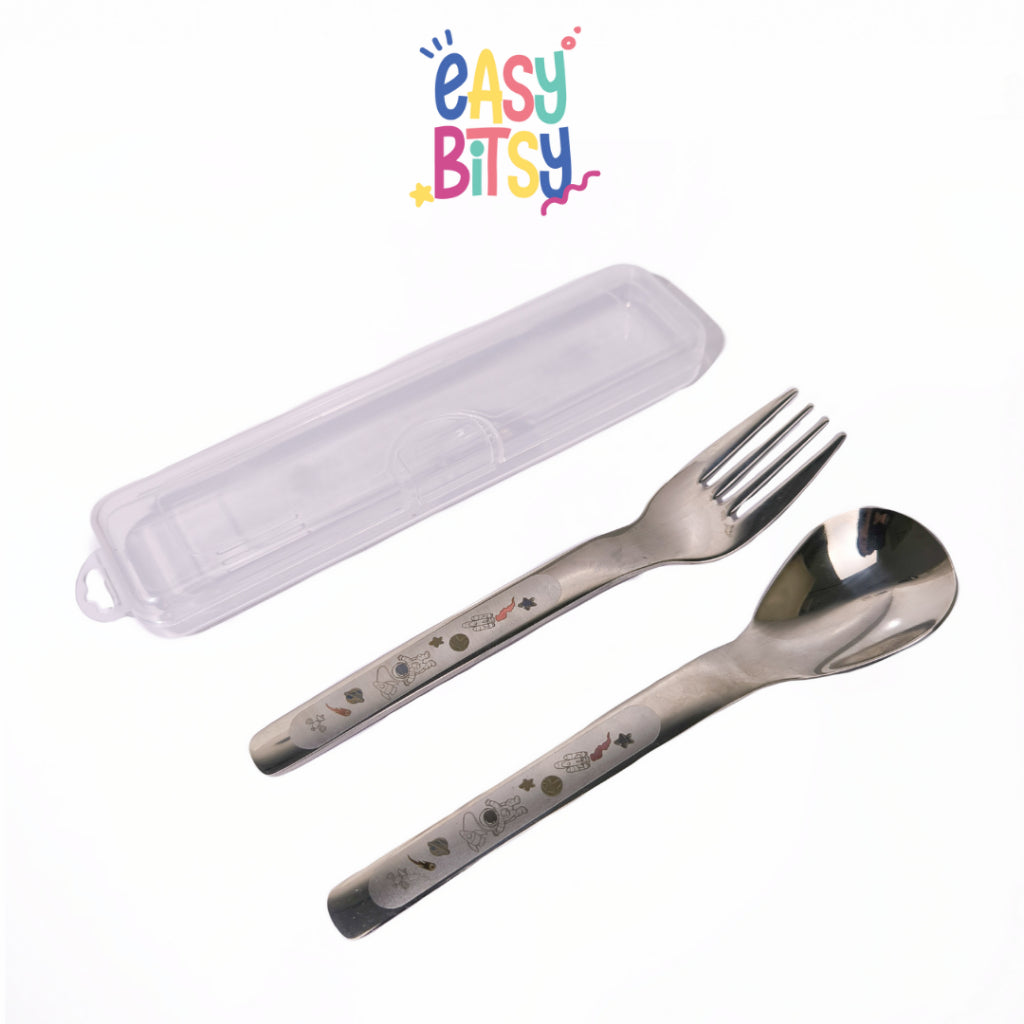 Easybitsy Peralatan Makan Stainless Steel 304/316 | Sendok Makan Anak Karakter + Box Penyimpanan - Nami Tidak ada merek