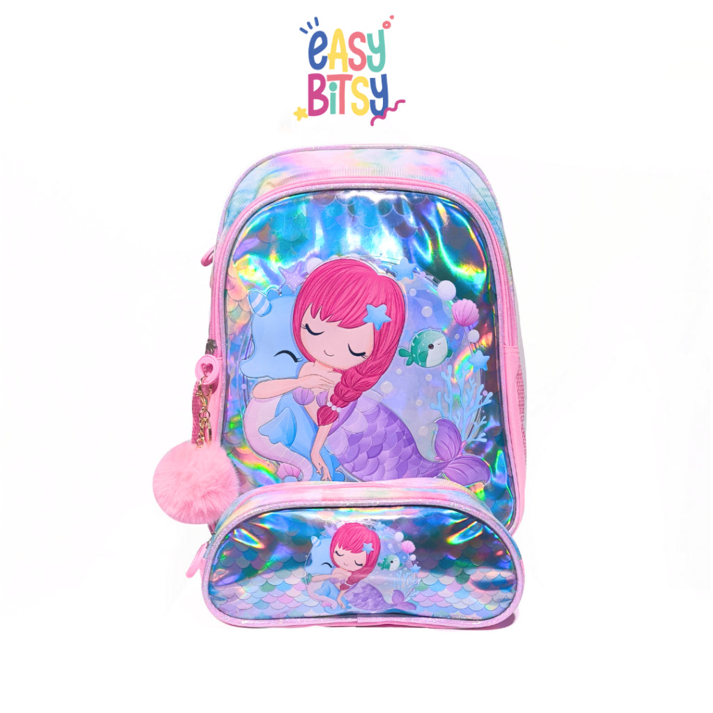 Easy Bitsy Tas Ransel Backpack 2in1 Anak Perempuan SD Mermaid, Ekor Mermaid, Unicorn - Eva Tidak ada merek