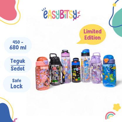 Easy Bitsy - Botol Minum Anak Laki-laki Perempuan Water Bottle 450ML - 680ML PAUD SD - George Tidak ada merek
