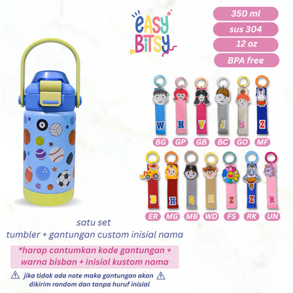 Easy Bitsy - Lego Tumbler Straw Colorful Tahan Panas dan Dingin 350-530ML/12-18OZ - Stainless Steel Bottle with Flip Lid Nobrand