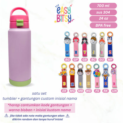 Easy Bitsy - Lego Tumbler Straw Colorful Tahan Panas dan Dingin 350-530ML/12-18OZ - Stainless Steel Bottle with Flip Lid Nobrand