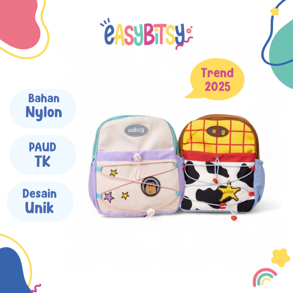 Easy Bitsy - Tas Ransel Toy Story Anak Laki-Laki Perempuan Backpack Sekolah PAUD - Disney Pixar Nobrand