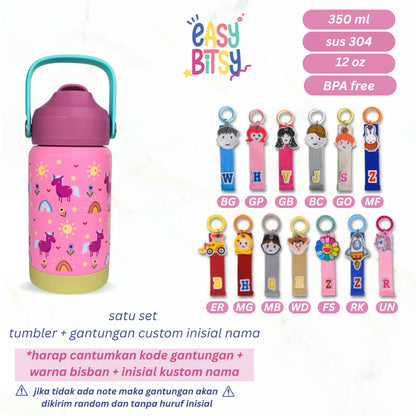Easy Bitsy - Lego Tumbler Straw Colorful Tahan Panas dan Dingin 350-530ML/12-18OZ - Stainless Steel Bottle with Flip Lid Nobrand