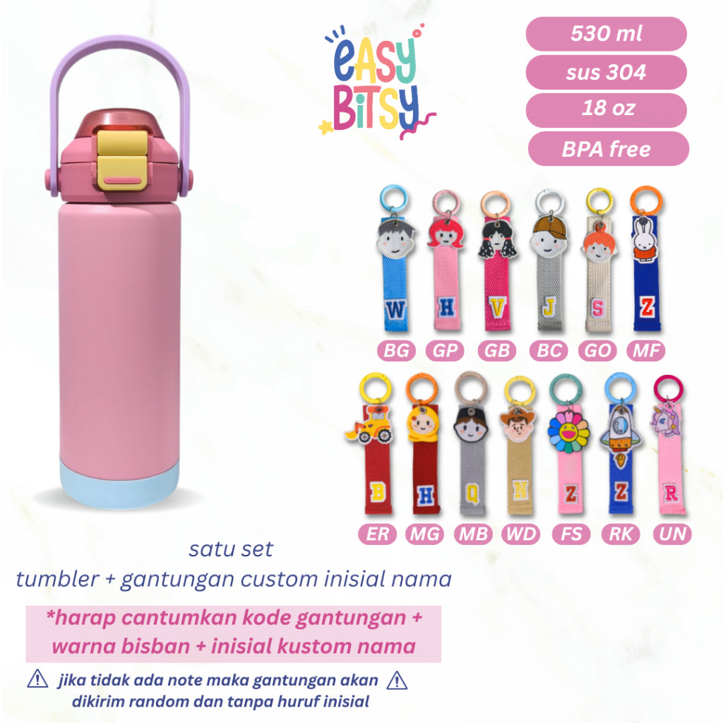 Easy Bitsy - Lego Tumbler Straw Colorful Tahan Panas dan Dingin 350-530ML/12-18OZ - Stainless Steel Bottle with Flip Lid Nobrand