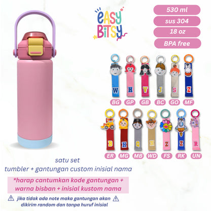 Easy Bitsy - Lego Tumbler Straw Colorful Tahan Panas dan Dingin 350-530ML/12-18OZ - Stainless Steel Bottle with Flip Lid Nobrand