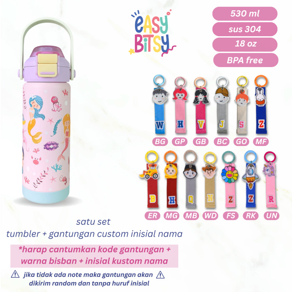 Easy Bitsy - Lego Tumbler Straw Colorful Tahan Panas dan Dingin 350-530ML/12-18OZ - Stainless Steel Bottle with Flip Lid Nobrand