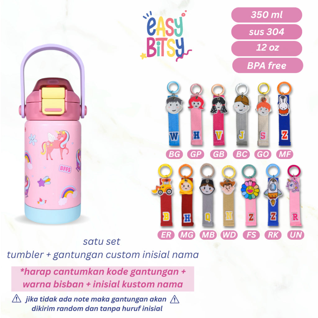 Easy Bitsy - Lego Tumbler Straw Colorful Tahan Panas dan Dingin 350-530ML/12-18OZ - Stainless Steel Bottle with Flip Lid Nobrand