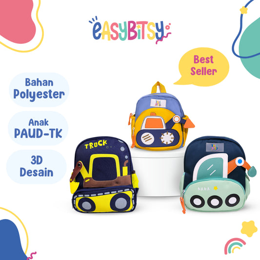 Easy Bitsy - Tas Ransel Anak Laki-laki PAUD TK - Truck Tidak ada merek