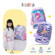 Easy Bitsy Tas Ransel Backpack 2in1 Anak Perempuan SD Mermaid, Ekor Mermaid, Unicorn - Eva Tidak ada merek