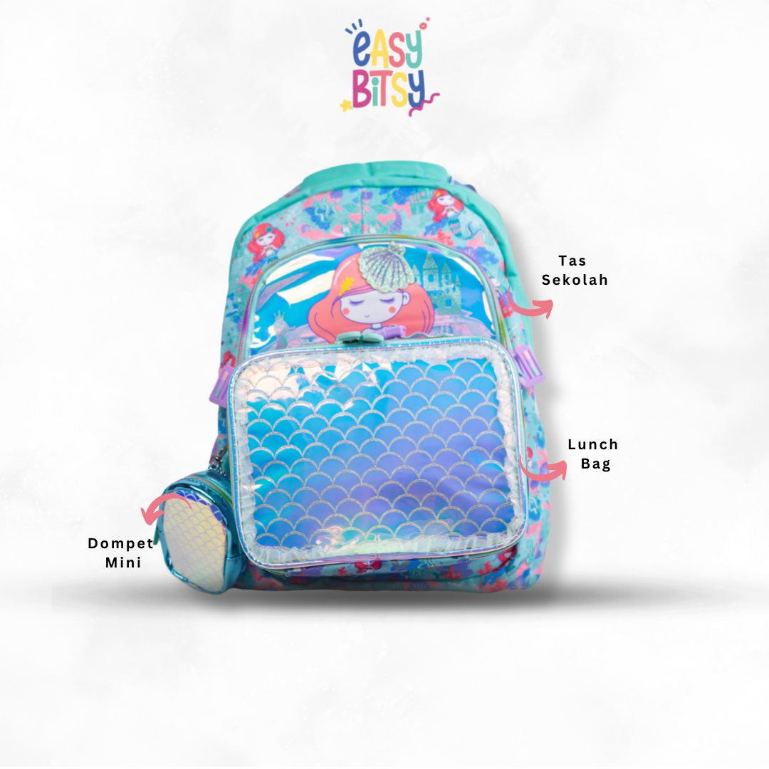 Easy Bitsy One Set Tas Sekolah Lunch Bag Dompet Mini Tidak ada merek